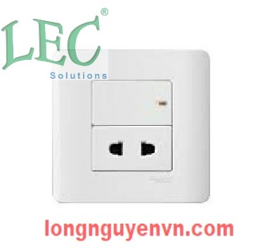 Ổ cắm đơn 2 chấu và công tắc 10A, màu trắng - E8415U_G19