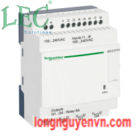 Bộ lập trình Zelio SR2E121FU 12 I/O, 120-240Vac, 8 inputs, 4 relay outputs, with clock