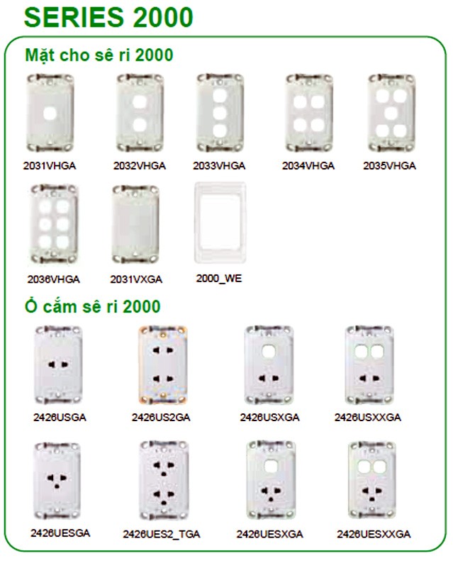 Công tắc, ổ cắm series 2000