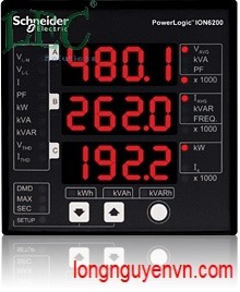 Power Meter, ION6200, Integrated Display, 10A, Inputs, 100-240VAC