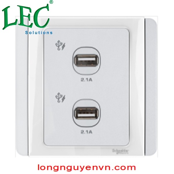 2 Ổ Sạc Dạng Usb Loại 2A, Màu Trắng - E3032USB_WW_G19